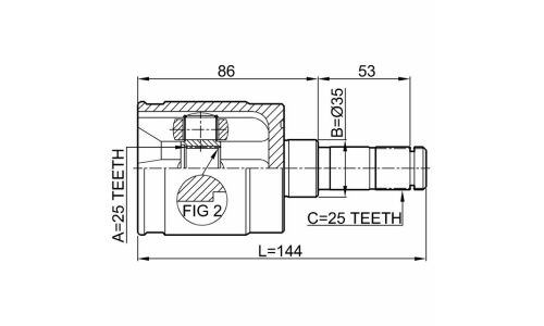 Шрус внутренний 25x35x25 | перед прав Febest, арт. 0311-GDRH
