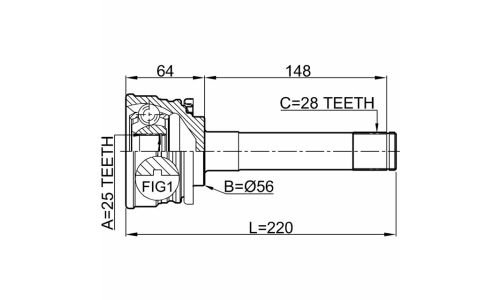 ШРУС Febest, передний, внешний, арт. 0410-013