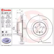 Диск тормозной Brembo, передний, правый/левый, 1 шт, арт. 09.9372.21
