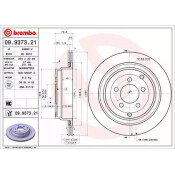 Диск тормозной Brembo, задний, правый/левый, 1 шт, арт. 09.9373.21