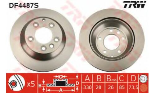 Диск тормозной TRW, арт. DF4487S