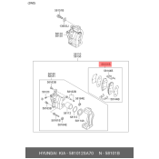 Колодки тормозные дисковые Hyundai/KIA, передние, комплект на ось (4 шт), арт. 58101-2SA70