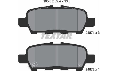 Колодки тормозные дисковые | зад Textar, арт. 2487101