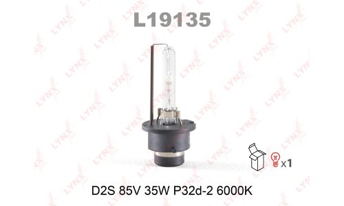 Лампа ксеноновая LYNXAuto D2S (P32d-2), 85В, 35Вт, 6000К, 1 шт, арт. L19135