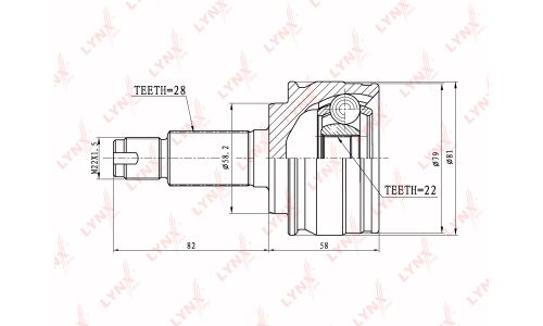 ШРУС LYNXauto, внешний, арт. CO-3645
