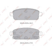 Колодки тормозные дисковые LYNXauto задние, комплект на ось (4 шт), арт. BD-1811