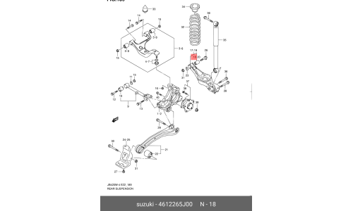 Сайлентблок заднего рычага Suzuki, арт. 46122-65J00