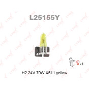 Лампа галогенная LYNXAuto Yellow H2 (X511, T9), 24В, 70Вт, 2800К, 1 шт, арт. L25155Y