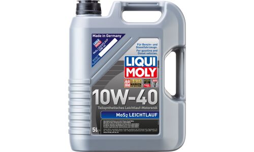 Масло моторное Liqui Moly MoS2 Leichtlauf 10w40 полусинтетическое, API SL, ACEA A3/B4, универсальное, 5л, арт. 1931/2184