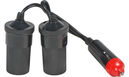 Разветвитель прикуривателя Airline, 12/24В, 2 гнезда (5А), 60Вт, кабель 20см, арт. ASP-2-02