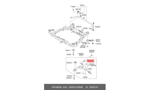 Сайлентблок переднего рычага Hyundai/Kia, арт. 54551-2H000