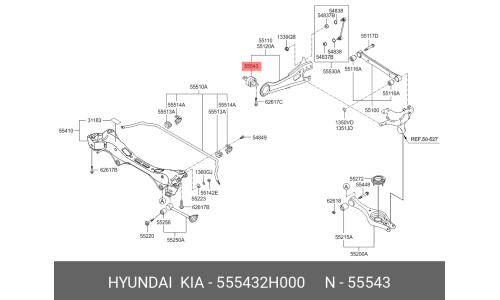 Сайлентблок заднего рычага Hyundai/KIA, для Elantra, арт. 55543-2H000