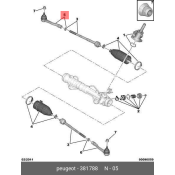 Наконечник рулевой тяги Citroen/Peugeot, правый, арт. 3 817.88