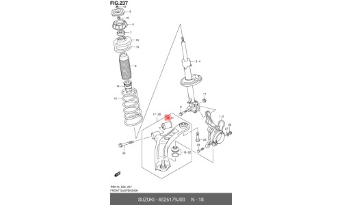 Сайлентблок переднего рычага Suzuki, арт. 45261-79J00