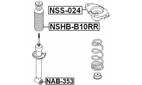 Опора амортизатора Febest задняя, правая/левая, арт. NSS-024