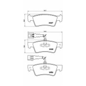 Колодки тормозные дисковые Brembo, комплект на ось (4 шт), арт. P85068