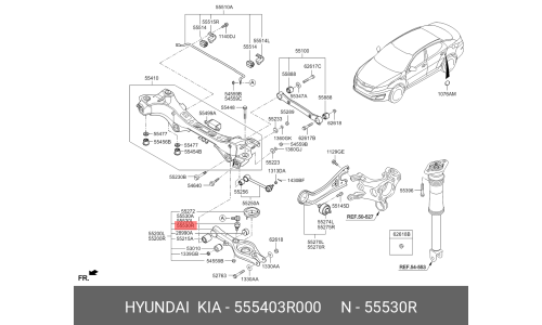 Стойка стабилизатора (линк) Hyundai/Kia, задняя, арт. 55540-3R000