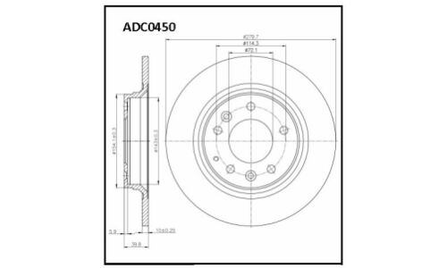 Диск тормозной Allies Nippon, задний, арт. ADC0450