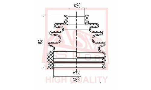 Комплект пыльника ШРУСа Asva, левый, арт. ASBT-INCW5