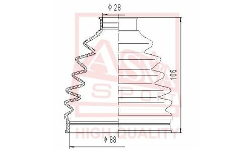 Комплект пыльника ШРУСа Asva, наружный, арт. ASBT-KYR