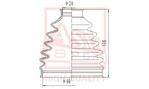 Пыльник ШРУСа Asva, внешний, арт. ASBT-PIL