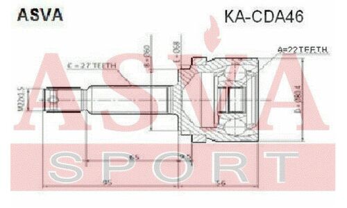 ШРУС Asva, передний, наружный, для KIA Ceed, арт. KA-CDA46