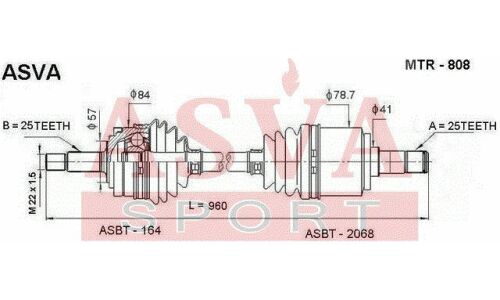 Привод в сборе | перед прав Asva, арт. MTR-808