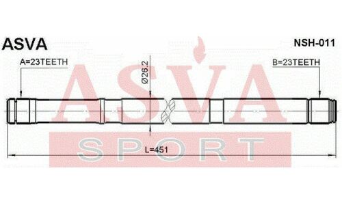 Полуось | перед лев Asva, арт. NSH-011