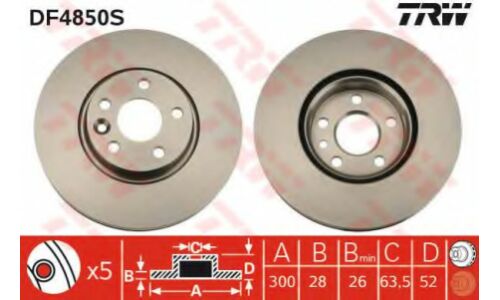 Диск тормозной TRW, арт. DF4850S