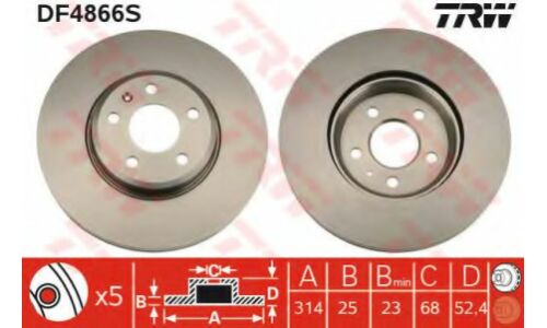 Диск тормозной TRW, арт. DF4866S