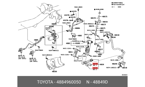 Сайлентблок амортизатора | зад Toyota, арт. 48849-60050
