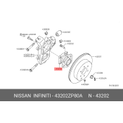 Ступица колеса | зад лев Nissan, арт. 43202-ZP80A