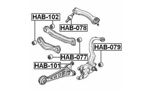 Сайлентблок Febest, арт. HAB-078