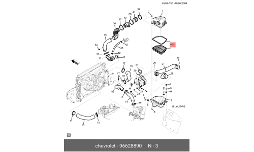 Фильтр воздушный CHEVROLET Captiva GM, арт. 96 628 890