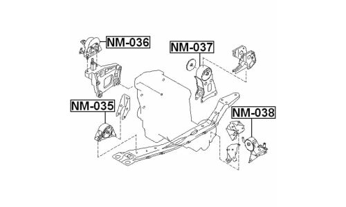 Опора (подушка) двигателя Febest, арт. NM-036