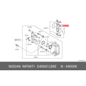 Колодки тормозные дисковые Nissan задние, комплект на ось (4 шт), арт. D4060-1LB8E