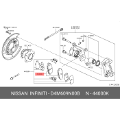 Колодки тормозные дисковые Nissan, задние, комплект на ось (4 шт), арт. D4M60-9N00B