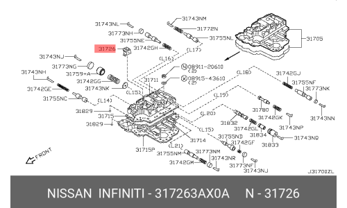 Фильтр АКПП ( 317263AX01 ) Nissan, арт. 31726-3AX0A