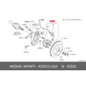 Ступица колеса задняя Nissan, арт. 43202-1LA0A