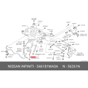 Стойка стабилизатора (линк) Nissan, задняя, правая, арт. 54618-1MA0A