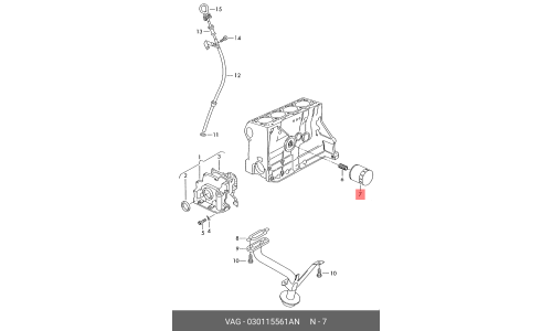 Фильтр масляный VAG, арт. 030 115 561 AN