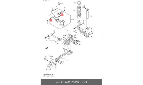 Сайлентблок рычага подвески | зад прав Suzuki, арт. 46231-65J00