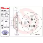 Диск тормозной Brembo, задний, правый/левый, 1 шт, арт. 09.9871.11
