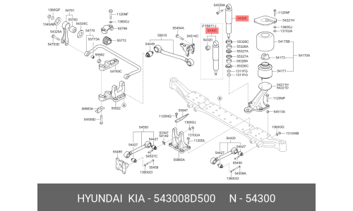 Амортизатор | перед Hyundai/Kia, арт. 54300-8D500