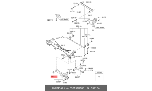 Сайлентблок заднего рычага Hyundai/Kia, арт. 55215-1H000