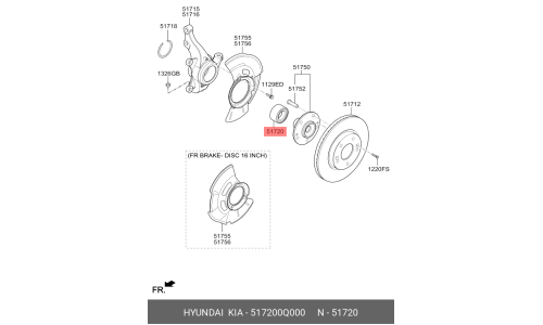 Подшипник ступицы колеса Hyundai/Kia, арт. 51720-0Q000