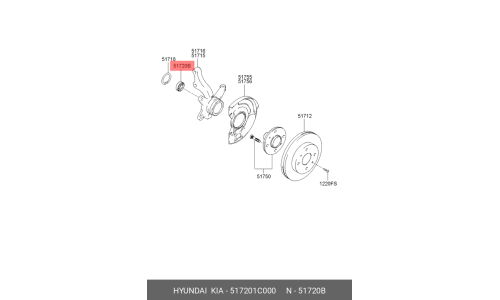 Подшипник ступицы колеса | перед прав/лев Hyundai/Kia, арт. 51720-1C000