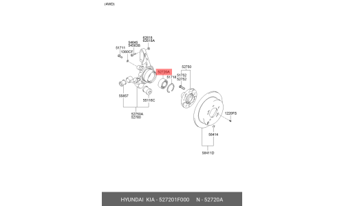 Подшипник | перед | ( 5271026510 ) Hyundai/Kia, арт. 52720-1F000