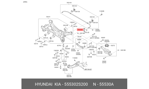 Стойка стабилизатора (линк) Hyundai/Kia, задняя, для Hyundai ix35, арт. 55530-2S200