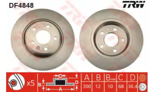 Диск тормозной TRW, арт. DF4848